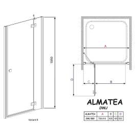 Душевая дверь Radaway Almatea DWJ 80 R стекло графит